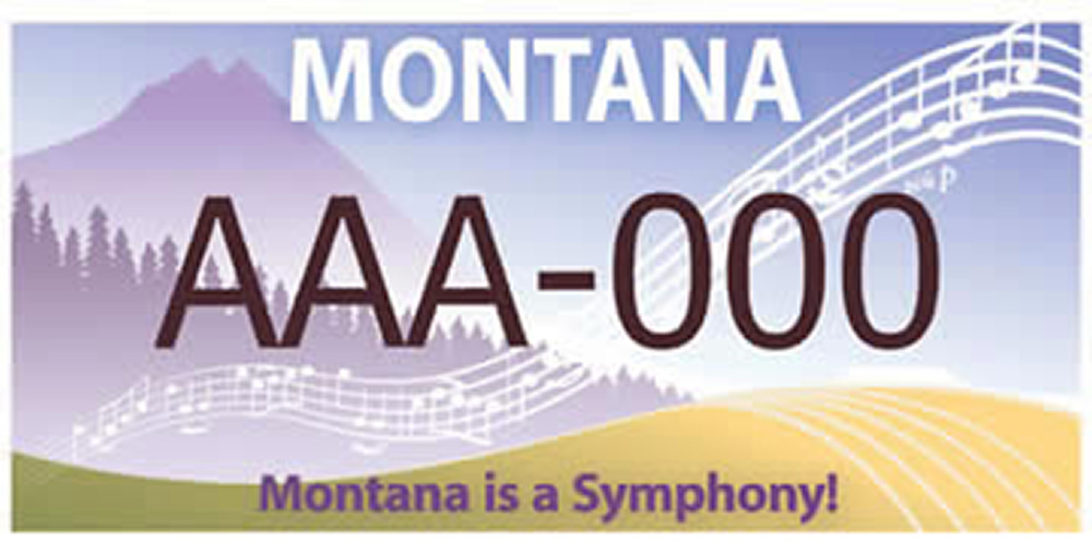 montana is a symphony license plate